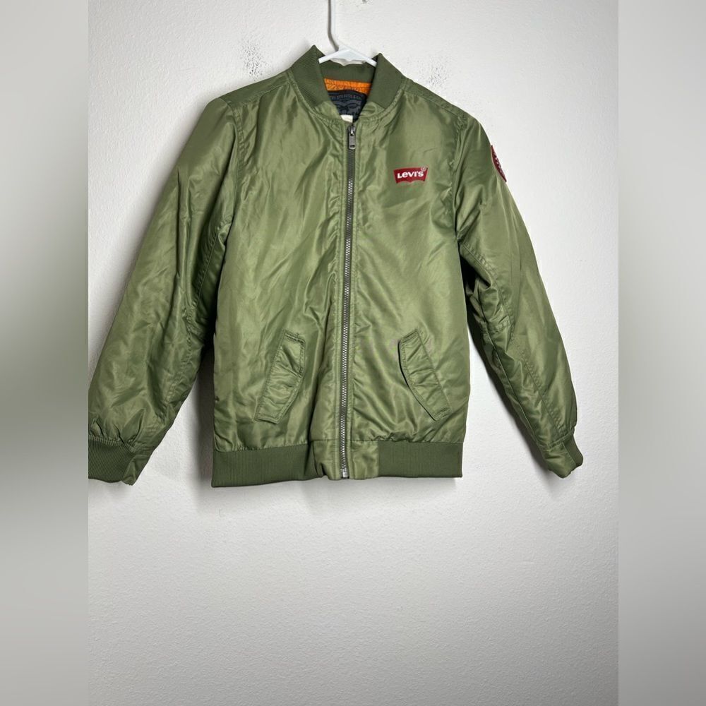 Levi's Boys' Full Zip Bomber Jacket MP7  Green Large (12-13 Years)